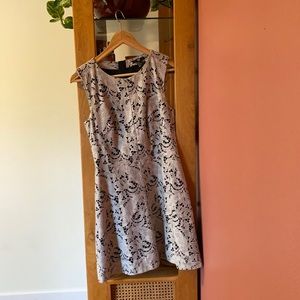 Like new, black and white embroidered dress